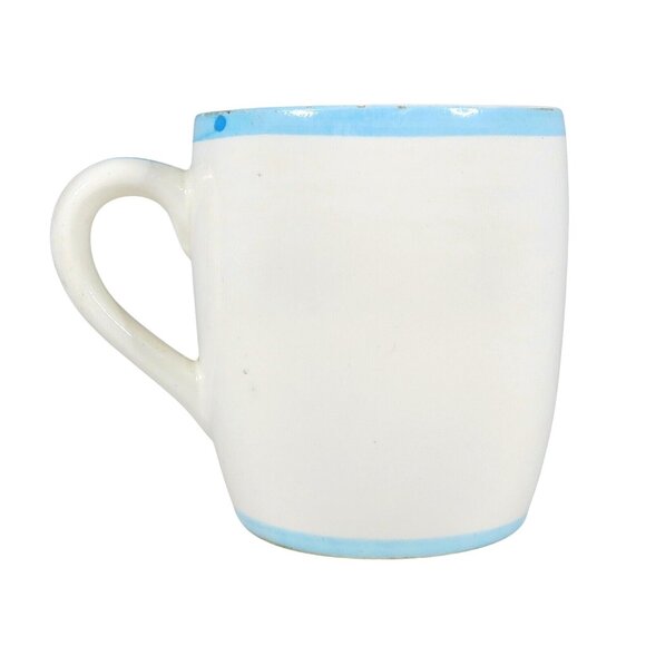 Nasco Japan “Hear Ye” Child’s Mug 1940s Ceramic Trumpet Banner Cup - Picture 3 of 7